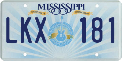 MS license plate LKX181
