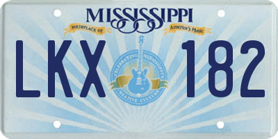 MS license plate LKX182