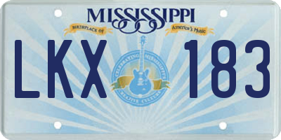 MS license plate LKX183