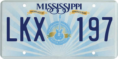 MS license plate LKX197