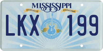 MS license plate LKX199