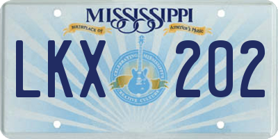 MS license plate LKX202
