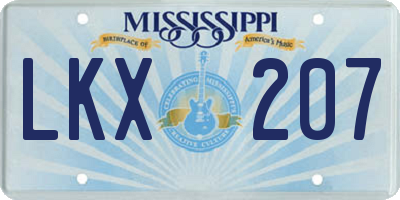 MS license plate LKX207