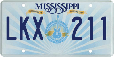 MS license plate LKX211