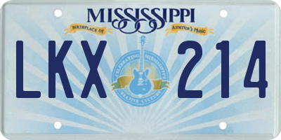 MS license plate LKX214