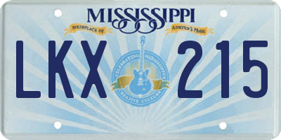 MS license plate LKX215