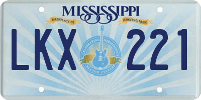 MS license plate LKX221