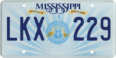MS license plate LKX229