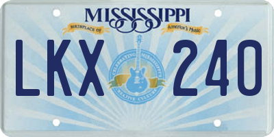 MS license plate LKX240