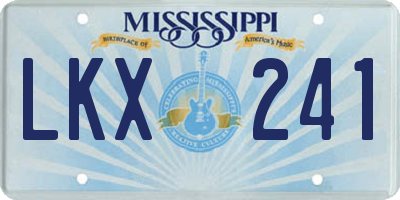 MS license plate LKX241