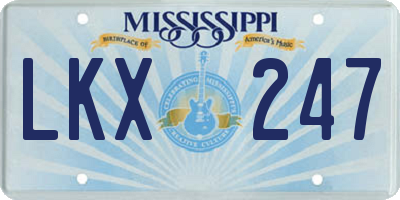 MS license plate LKX247