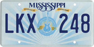 MS license plate LKX248