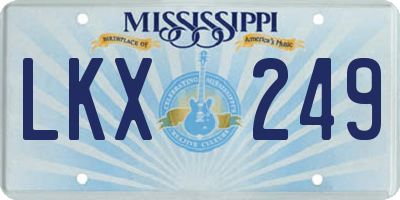 MS license plate LKX249