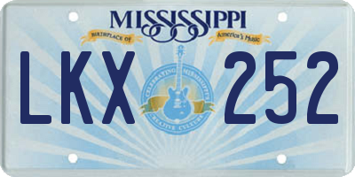 MS license plate LKX252