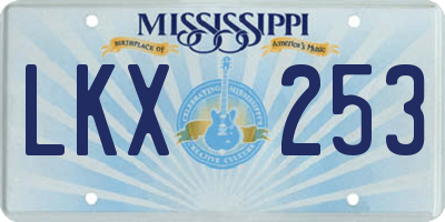 MS license plate LKX253