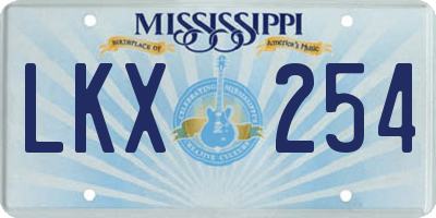 MS license plate LKX254