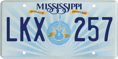 MS license plate LKX257