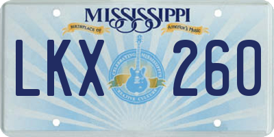 MS license plate LKX260