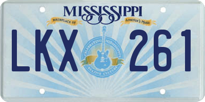 MS license plate LKX261