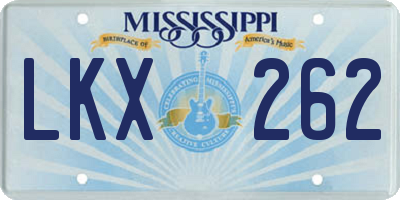 MS license plate LKX262