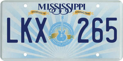 MS license plate LKX265