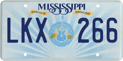 MS license plate LKX266