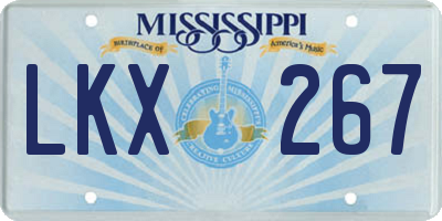 MS license plate LKX267