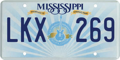 MS license plate LKX269