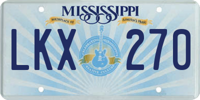 MS license plate LKX270