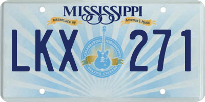 MS license plate LKX271
