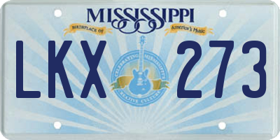 MS license plate LKX273