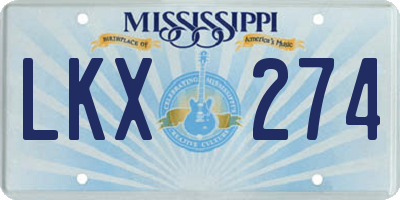 MS license plate LKX274