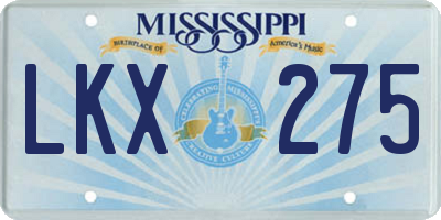MS license plate LKX275