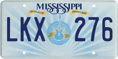MS license plate LKX276