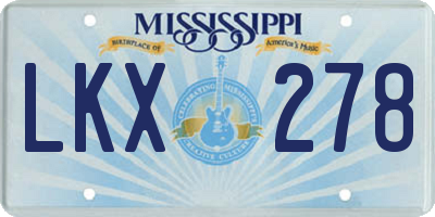 MS license plate LKX278