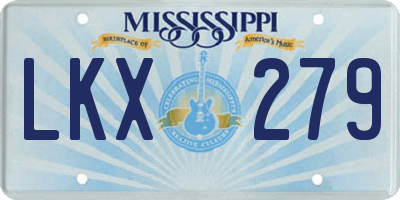 MS license plate LKX279