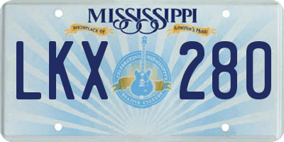 MS license plate LKX280