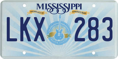 MS license plate LKX283