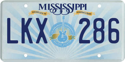 MS license plate LKX286