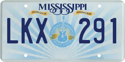 MS license plate LKX291