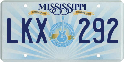 MS license plate LKX292