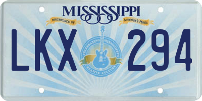 MS license plate LKX294