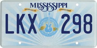 MS license plate LKX298