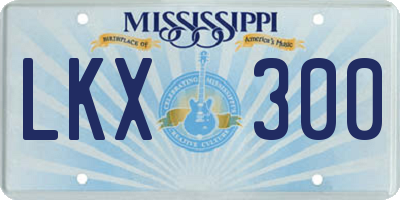 MS license plate LKX300