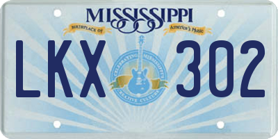 MS license plate LKX302
