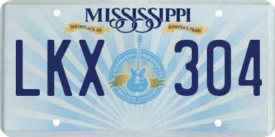 MS license plate LKX304