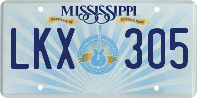 MS license plate LKX305