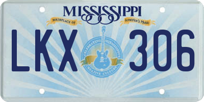 MS license plate LKX306