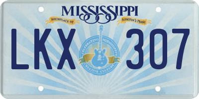MS license plate LKX307