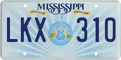 MS license plate LKX310